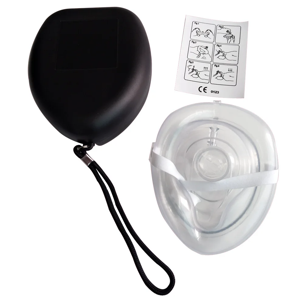 1pcs-10pcsProfessional First Aid CPR Breathing Mask Protect Rescuers Artificial Respiration Reuseable With One-way Valve Tools