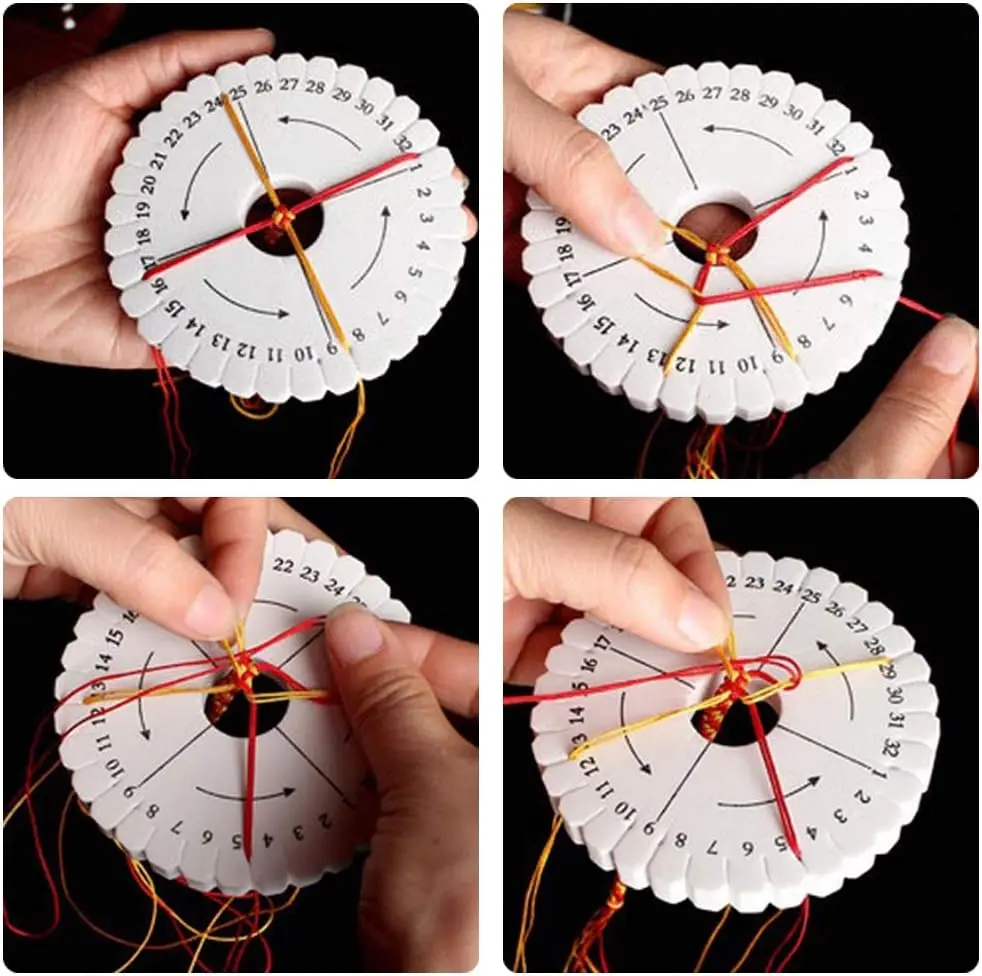Braiding Disk รอบสแควร์ถัก Kumihimo Beading สายไฟถาด Braiding Braided แผ่น DIY สร้อยข้อมือ Loom ทอผ้าเครื่องมือ
