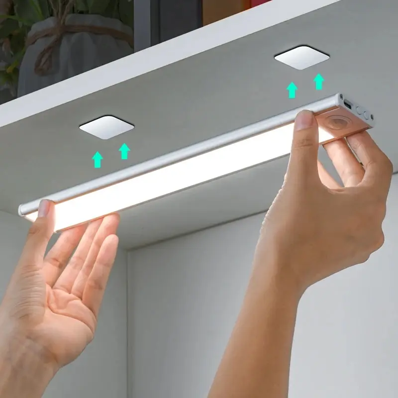 Lampka nocna LED z czujnikiem ruchu Bezprzewodowa lampka podszafkowa USB do szafki kuchennej Sypialnia Szafa z czujnikiem Oświetlenie wewnętrzne