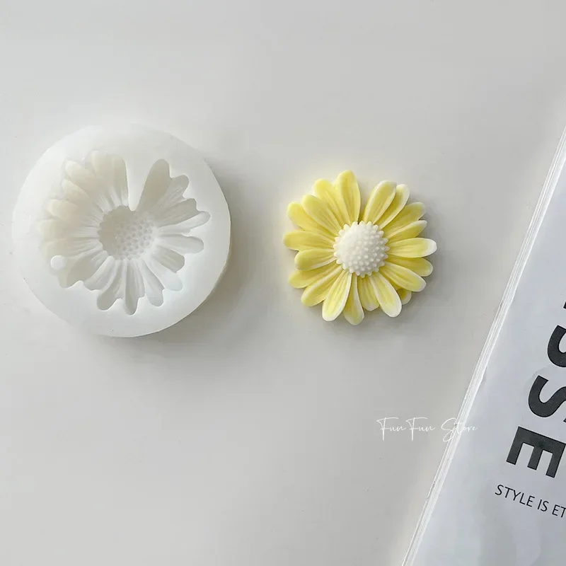 Molde de vela de silicona con forma de Margarita, vela perfumada, molde de jabón para aromaterapia, Kit de fabricación de velas, molde de vela hecho a mano con flores DIY