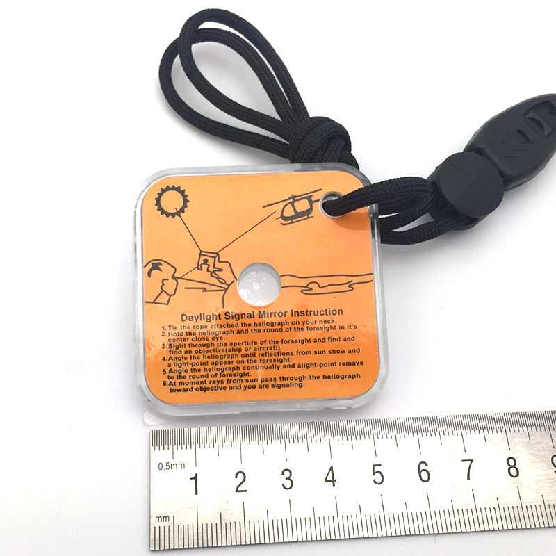 Práctico espejo de señal reflectante de supervivencia de emergencia al aire libre espejo de aventura
