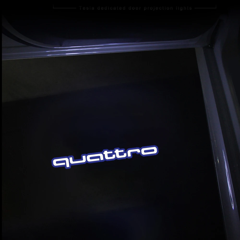 Luz LED de bienvenida para puerta de coche, 2 uds., para AUDI S Line Quattro S3 S4 S5 S6 S7 S8 RS A3 A5 A7 A4L A8L Q3 Q5 Q7 A4 A6L HD, lámpara de proyección