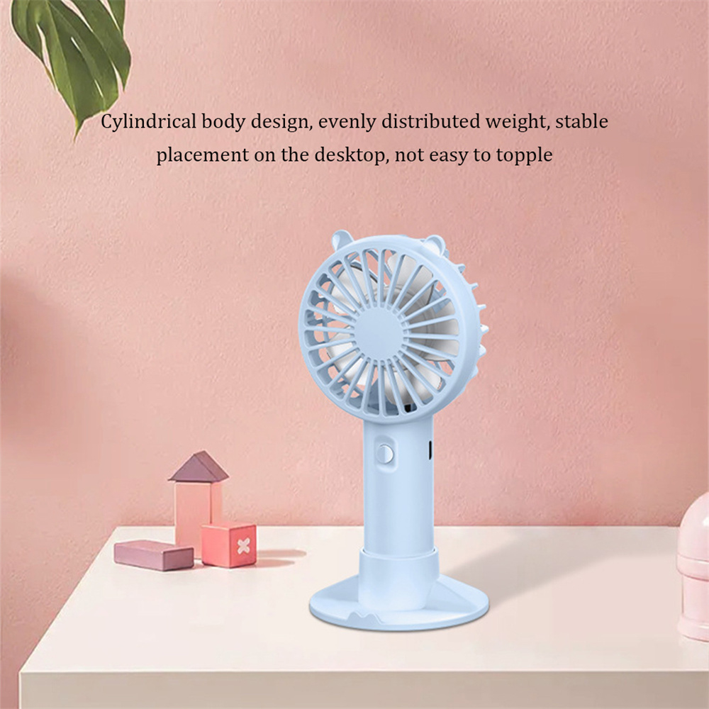 พัดลมมือถือแบบพกพา USB ชาร์จพัดลมโต๊ะพร้อมฐานแต่งหน้าขนาดเล็ก Eyelash Cooler ผู้หญิงหญิงสํานักงานกลางแจ้งสีขาว