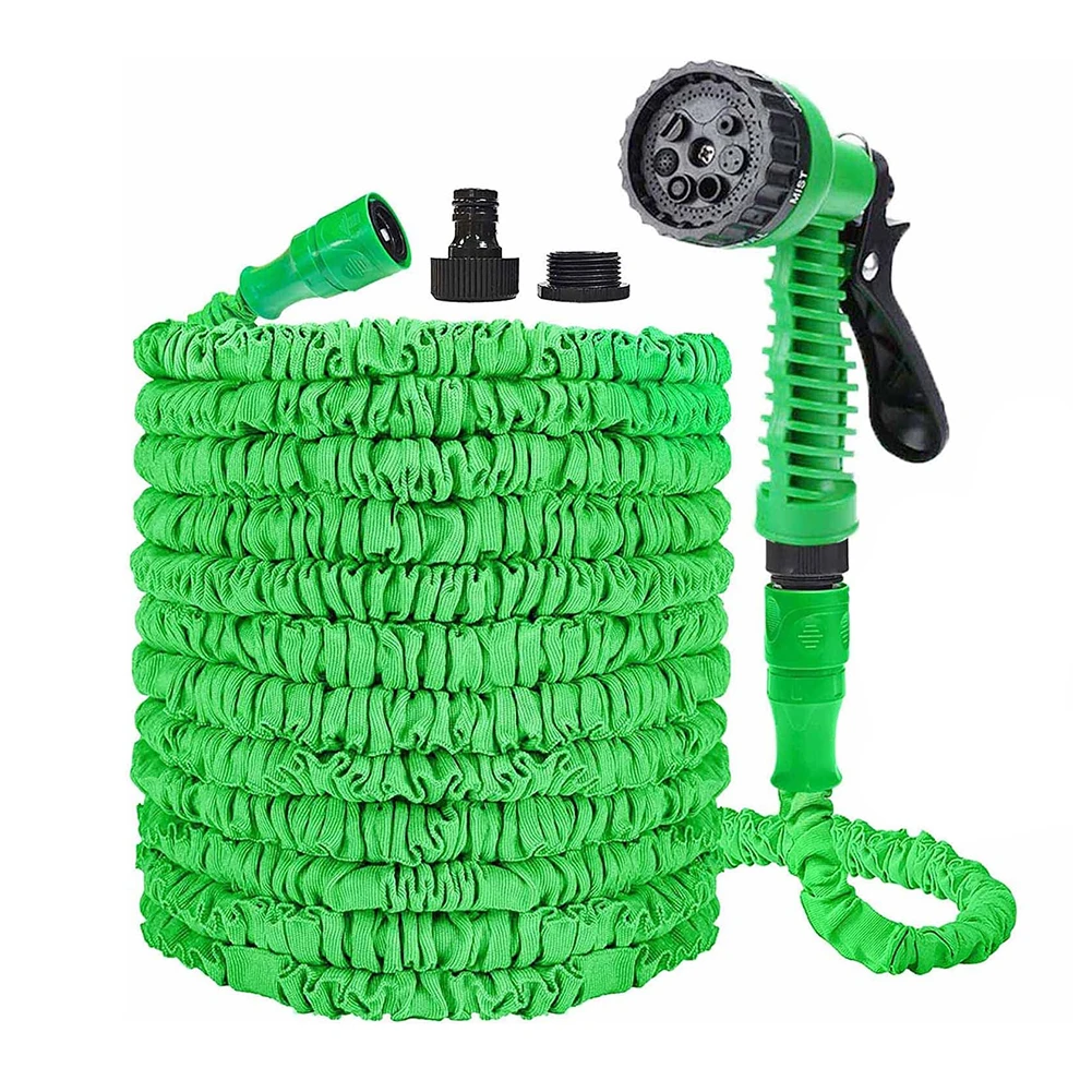 Set di tubi telescopici in plastica per uso domestico con pistola ad acqua per autolavaggio ad alta pressione. Tubo flessibile per doccia da giardino per auto