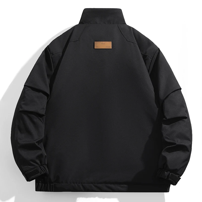 Bojsd แจ็คเก็ตลำลองสำหรับผู้ชาย, เสื้อคอตั้งผ้ากำมะหยี่หนาทรงหลวมไซส์ใหญ่ฤดูใบไม้ร่วงฤดูหนาว