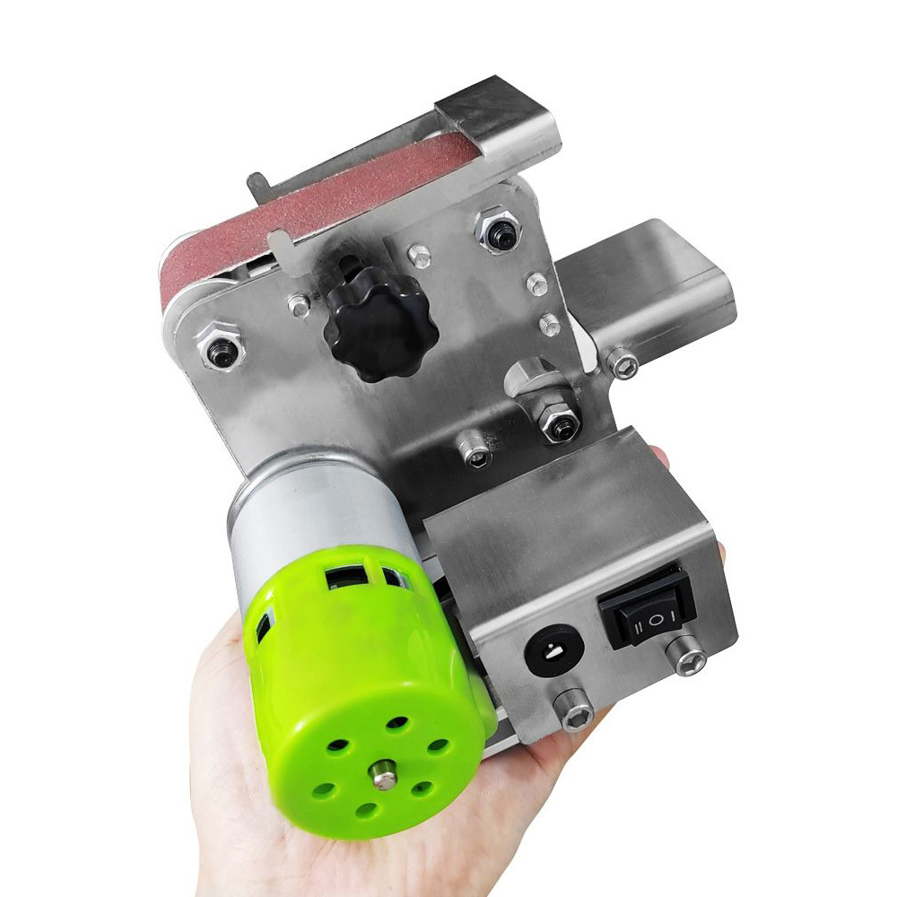 Mini lijadora eléctrica de correa, amoladora multifuncional, afilador de cuchillos DIY, 775, 110-240v, 4 ejes, velocidad Variable, herramientas eléctricas de mano