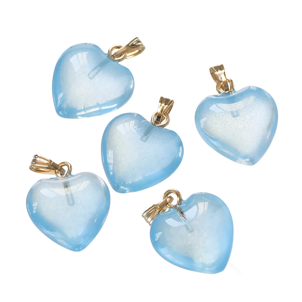 10 ชิ้น/ล็อตภาษาเช็คคํา Lampwork แก้วคริสตัลหัวใจลูกปัด Charms จี้ DIY เครื่องประดับทําด้วยมือทําสร้อยคอต่างหูอุปกรณ์เสริม