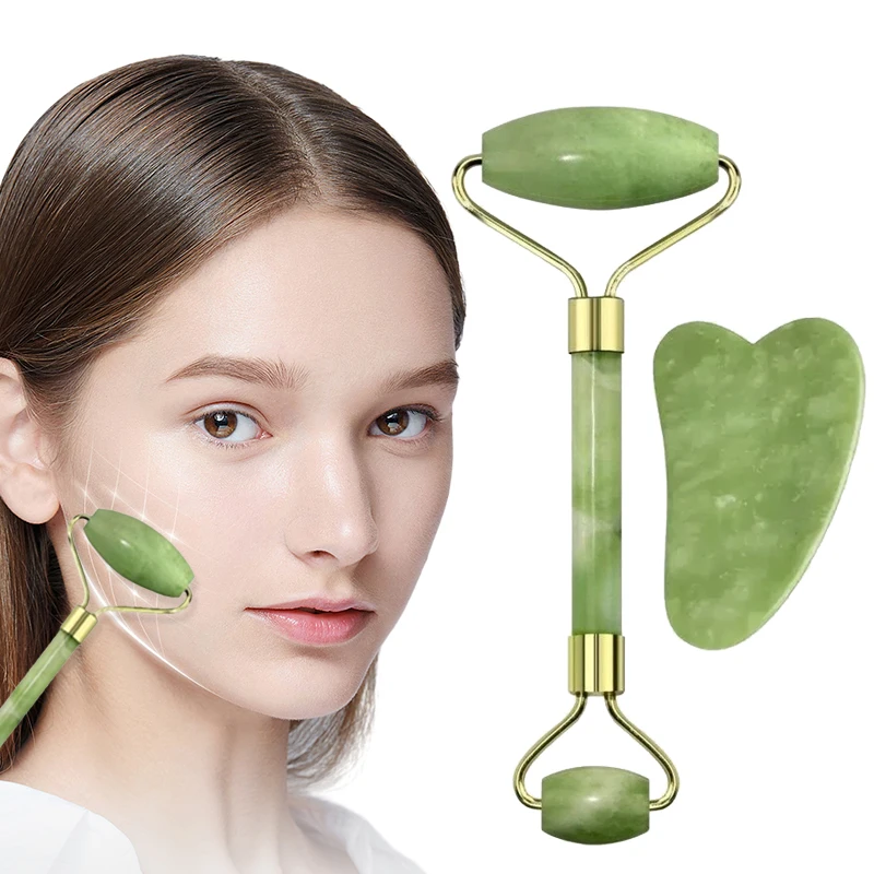 Rolo gua sha rosto corpo massageador conjunto de ferramentas raspador rolo massagem para spa facial massagem guasha raspagem para pescoço volta
