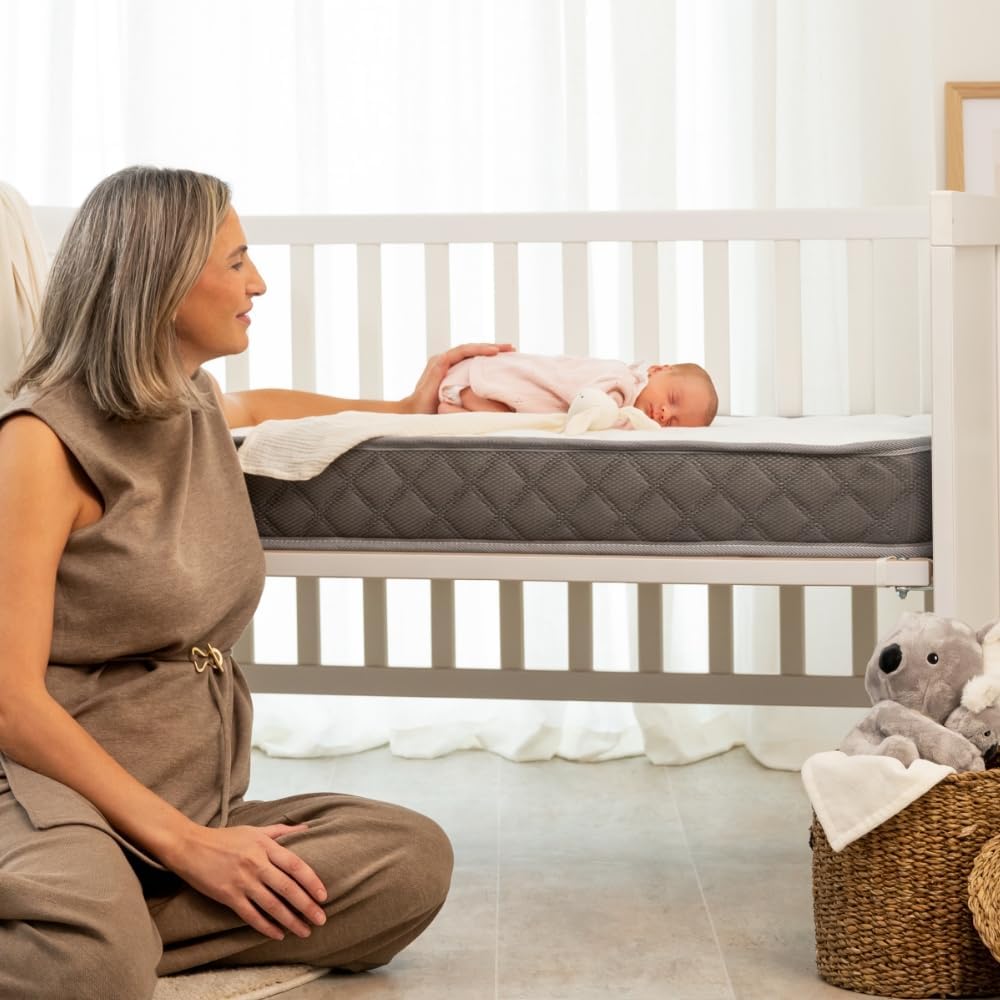 Colchón Cuna 140 x 70 cm Baby Dreams Núcleo HR Adapt Espuma Lateral 3D Transpirable y Tejido Aloe Vera Hipoalergénico |   Reversibl
