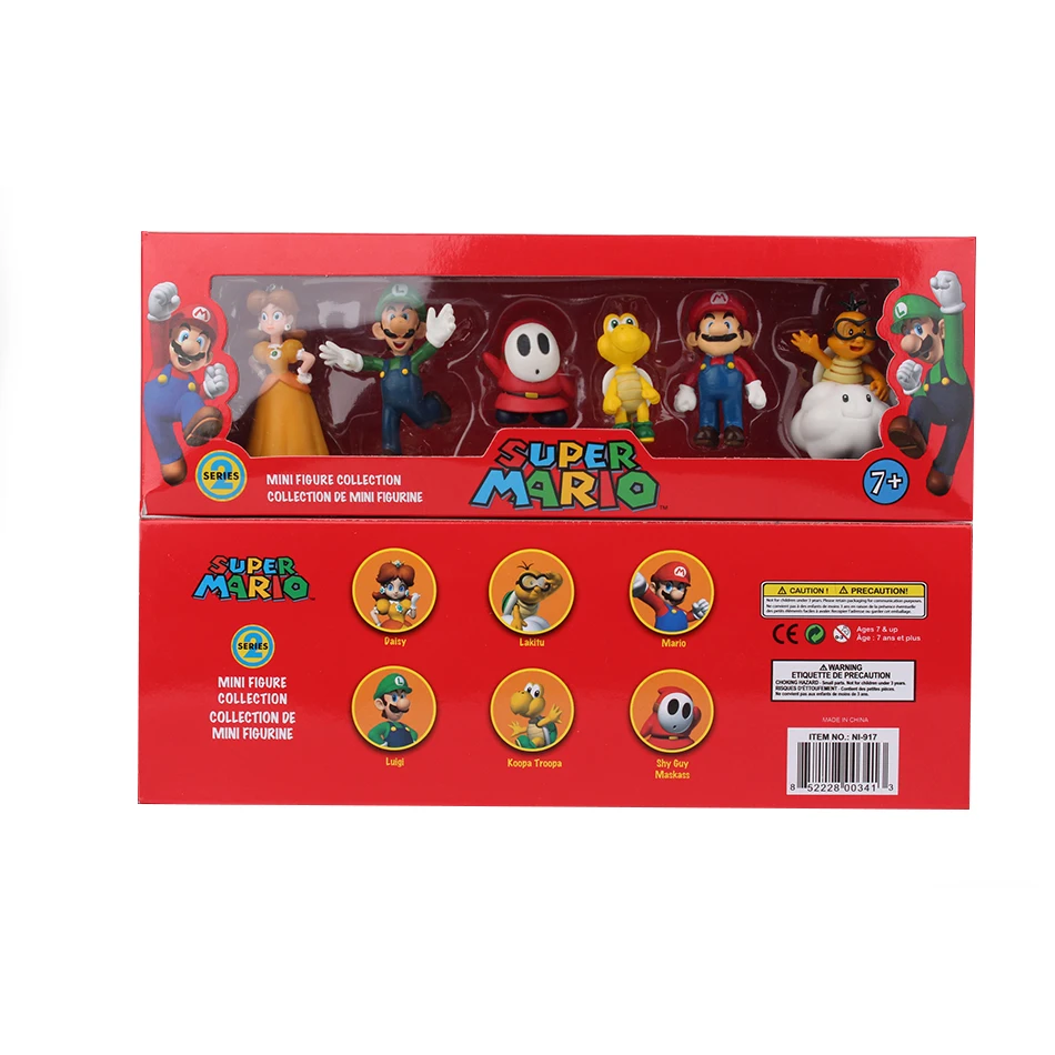 6 ชิ้น/เซ็ต 4-7 ซม.Super Mario Bros PVC Action Figure ของเล่นตุ๊กตาชุด Luigi Yoshi Donkey Kong เห็ดสําหรับเด็กของขวัญวันเกิด
