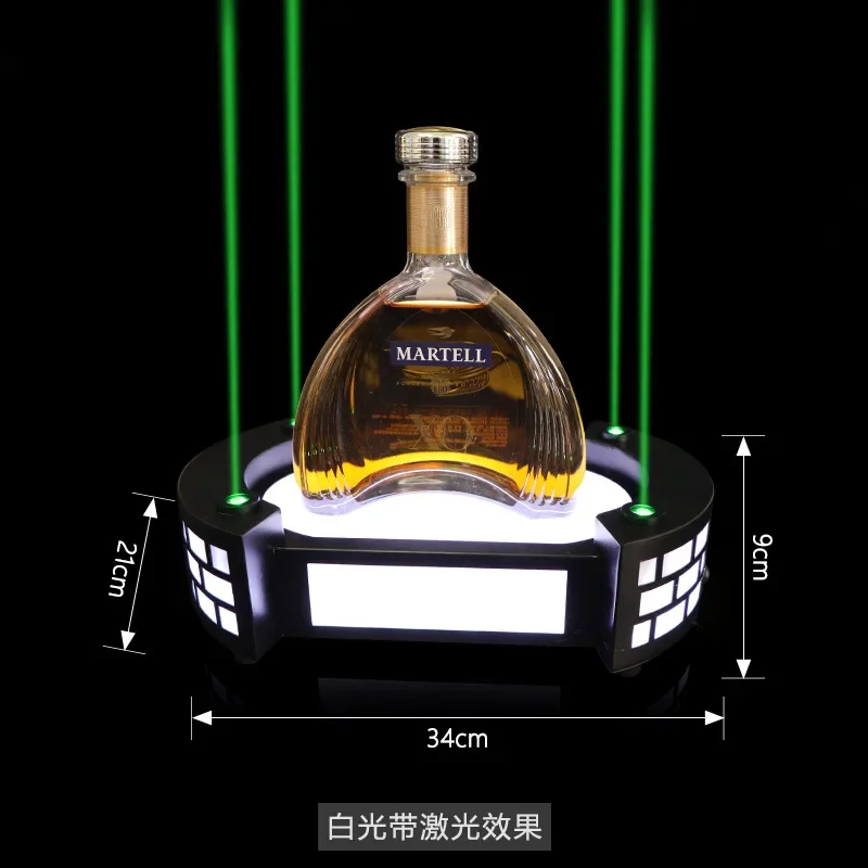 Bar Discoteca Castelo De Metal com Base De Luz LED, Whisky Vinho Champagne Display Carrier, Holder Bottle Presenter, Glorifiers com Laser