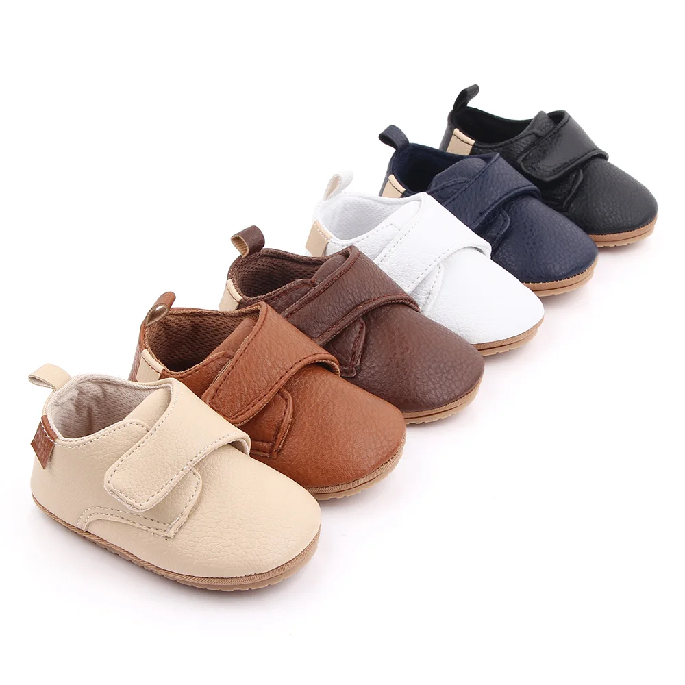 Sapatos casuais antiderrapantes para criança, bebê, estilo coreano, clássico, de alta qualidade, PU e TPR, macio e quente, 0-9-18 meses, D2587