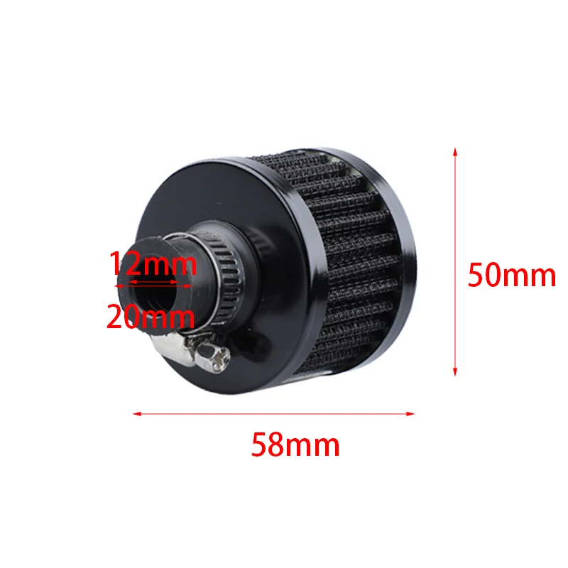 Universal Interface Car Air Filters 12mm For Motorcycle Cold Air Intake High Flow Crankcase Vent Cover Mini Breather Filters