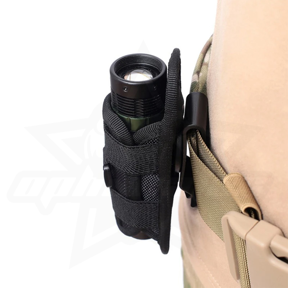 Custodia per torcia elettrica da campeggio all'aperto OPHIDIAN, borsa per il trasporto della torcia elettrica con Clip da cintura girevole con 360 gradi C