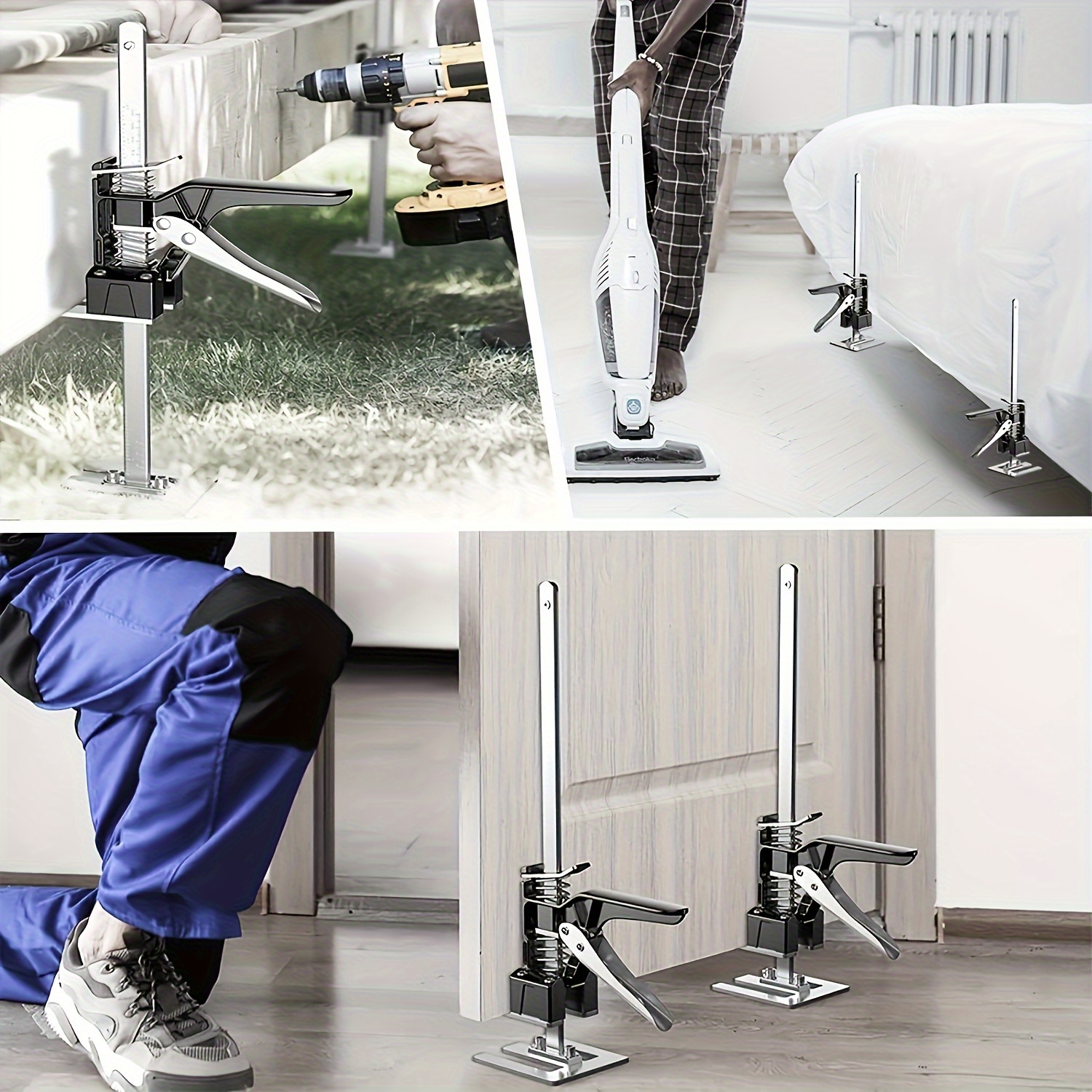 2 PCS Labor Saving Arm Tool-15.5 inch Portable Height Adjustable Lift Jack,Precision Clamping Hand Device for Drywall,Tile Locat