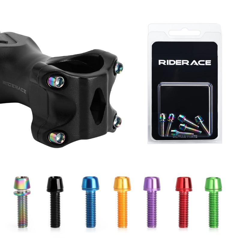 Fahrrad lenker schrauben m5 18mm 6 teile/satz titan plattiert bunt edelstahl für mtb road bike stiel riser schrauben schrauben