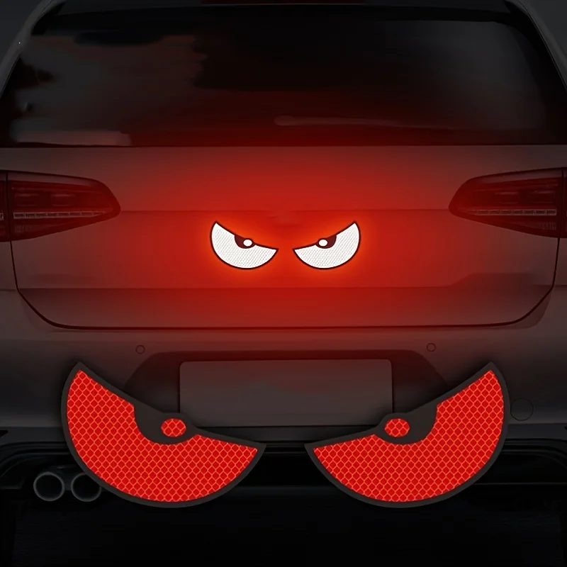 2 stks/set reflecterende autostickers - Verbeter de zichtbaarheid en veiligheid van uw voertuig met Devil Eye-stickers!