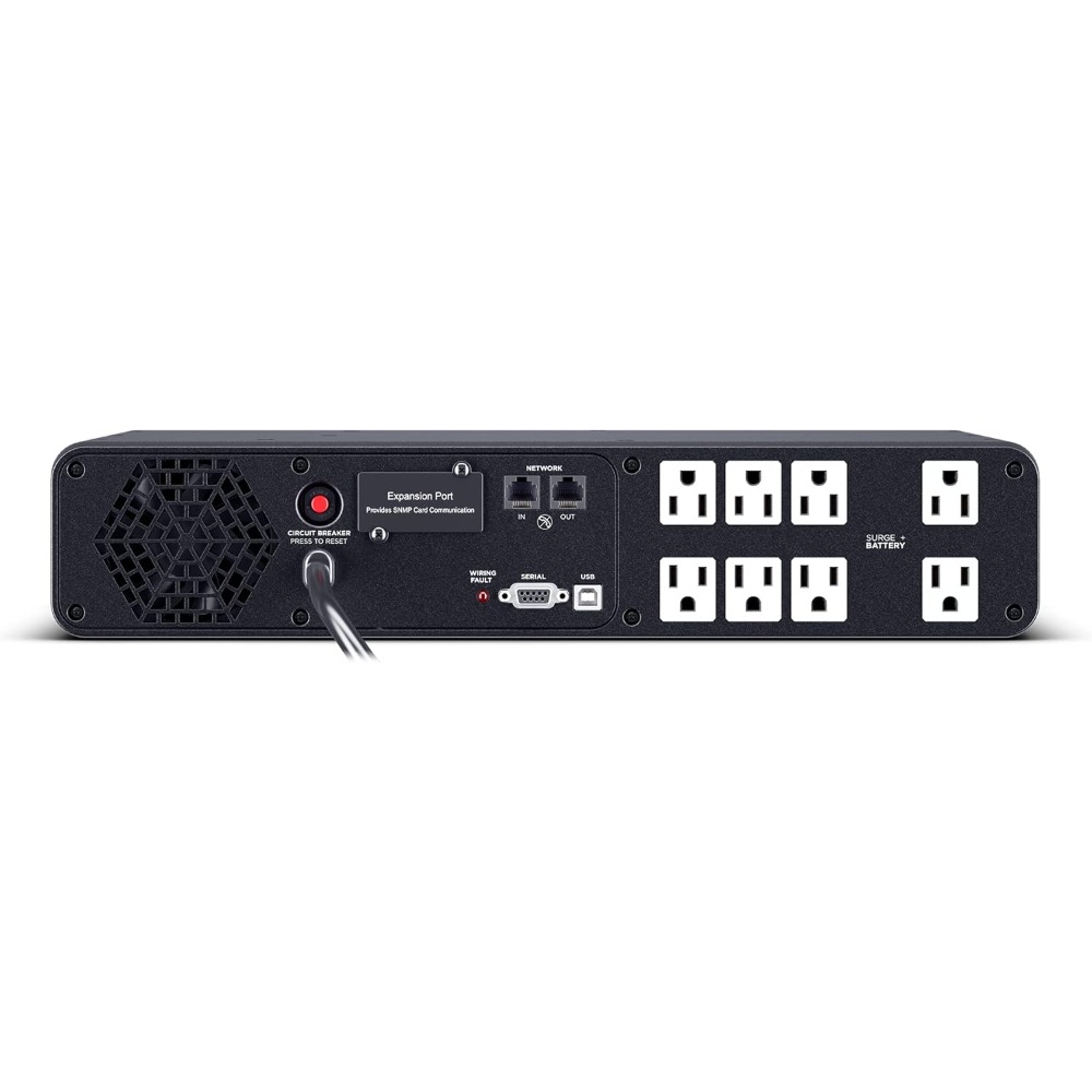 CP1500PFCRM2U PFC Sinewave UPS System, 1500VA/1000W, 8 Outlets, AVR, Short Depth 2U Rackmount