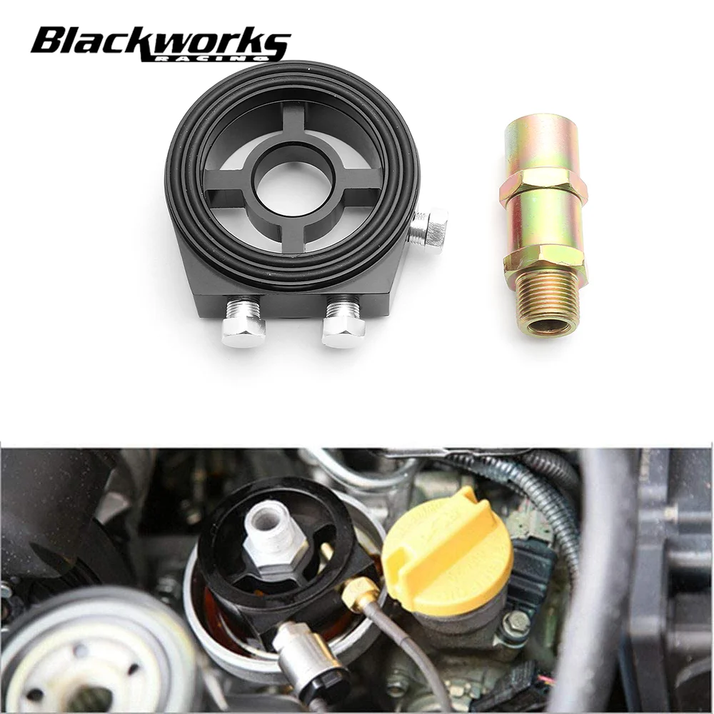 Adaptador universal de placa de sanduíche, filtro de óleo de alumínio para carro automotivo, adaptador de sensor de temperatura de prensa de óleo com kit de conectores