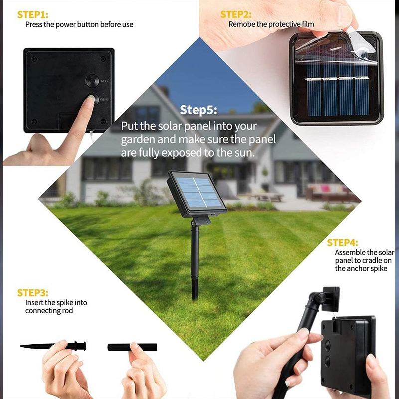 Solar Fairy String Lights Outdoor LED Garden Christmas Decor Garland Light For Xmas Halloween Thanksgiving Wedding