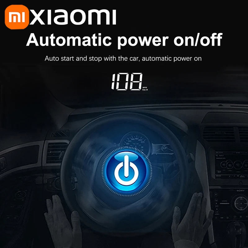 Xiaomi-velocímetro de coche HUD, pantalla frontal, medidor de velocidad Digital, proyector de parabrisas, vehículos, camiones, accesorios electrónicos para automóviles