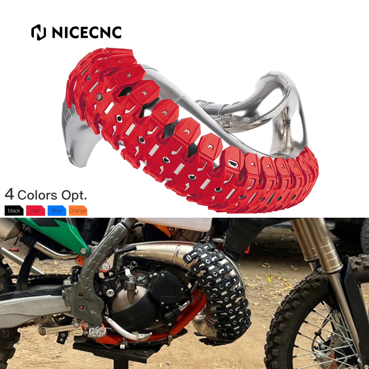 NiceCNC For GasGas EC 300 2017-2023 EC250 XC250 XC300 EC XC 250 300 60cm Exhaust Muffler Pipe Heat Shield Cover Guard Protector