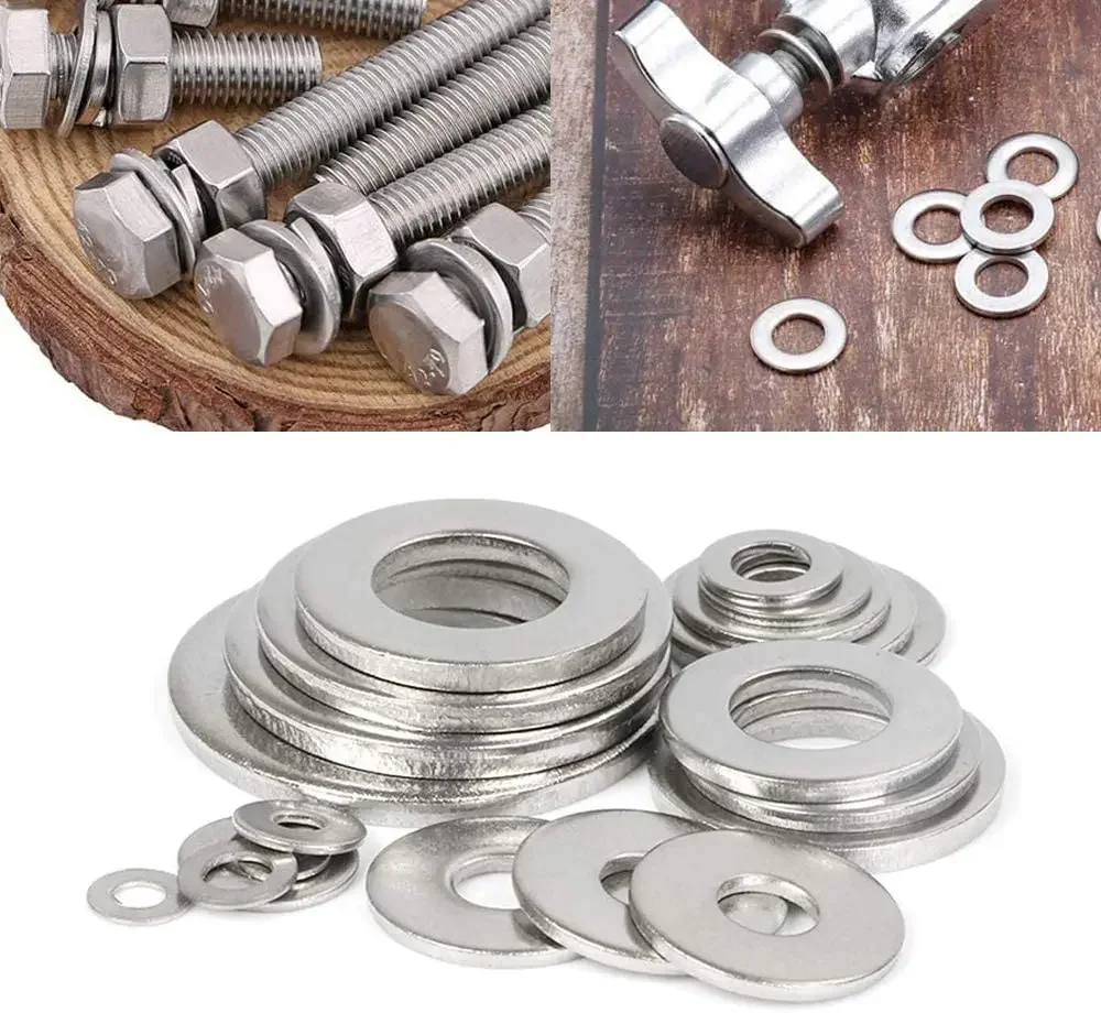 180pcs สแตนเลสสตีลซีล Solid ปะเก็นเครื่องซักผ้า M2 M2.5 M3 M4 M5 M6 M8 M10 Sump Plug น้ํามันสําหรับซ่อมทั่วไปซีลแหวนชุด