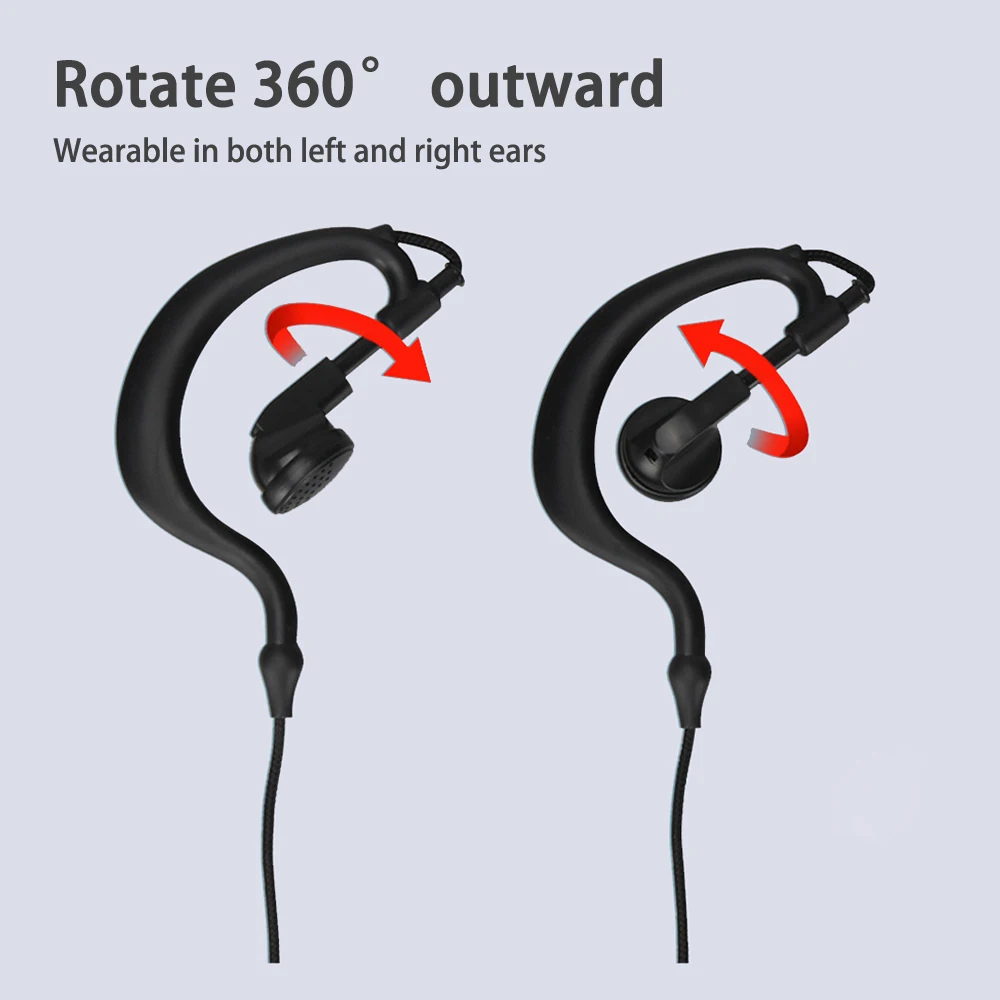 2 Pin Walkie-Talkie Headset Wired Two Way Ham Radio Earpiece Earphone For Baofeng BF-888S UV5R Walkie Talkie 993 Earwear