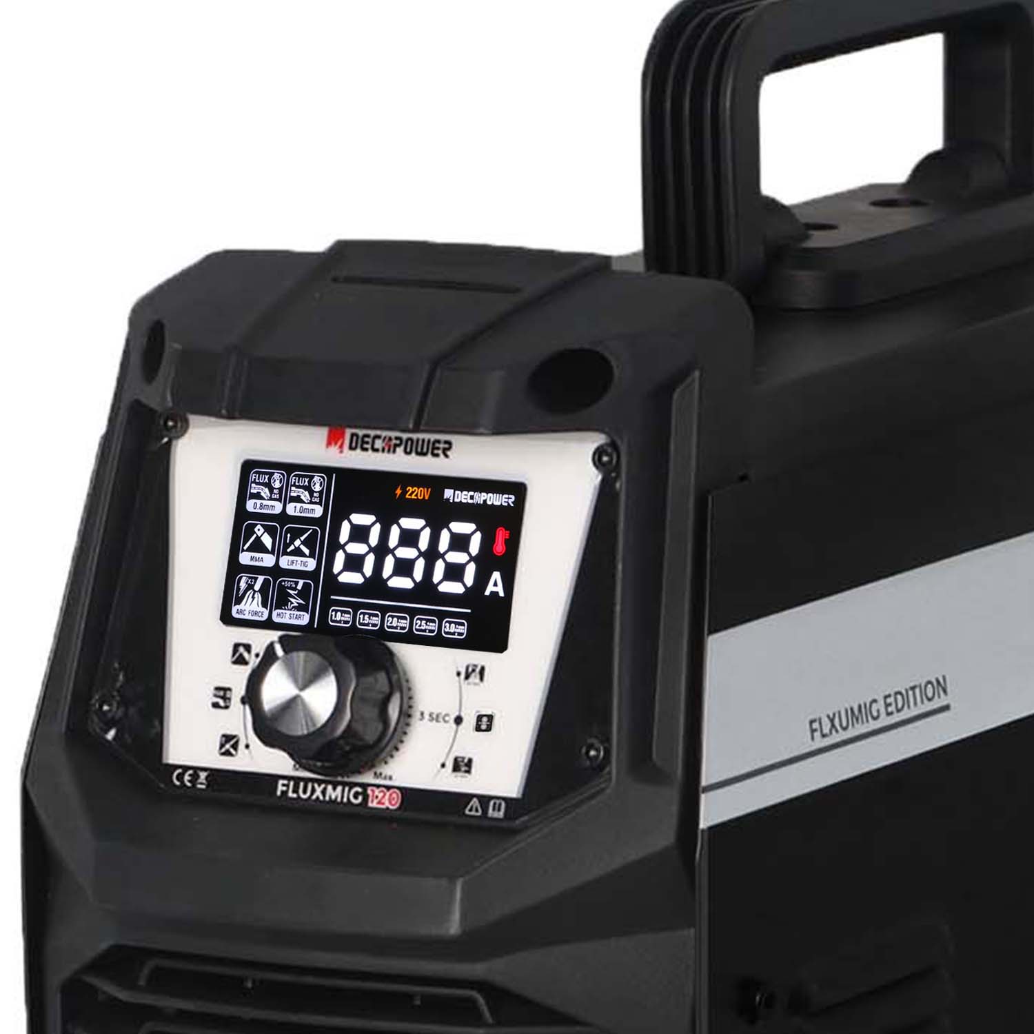 Decapower FLUX mig 120 без газа Миг без газового флюса mig MMA Lift tig 3 в 1 сварочный аппарат без газа портативный сварочный аппарат для домашнего использования