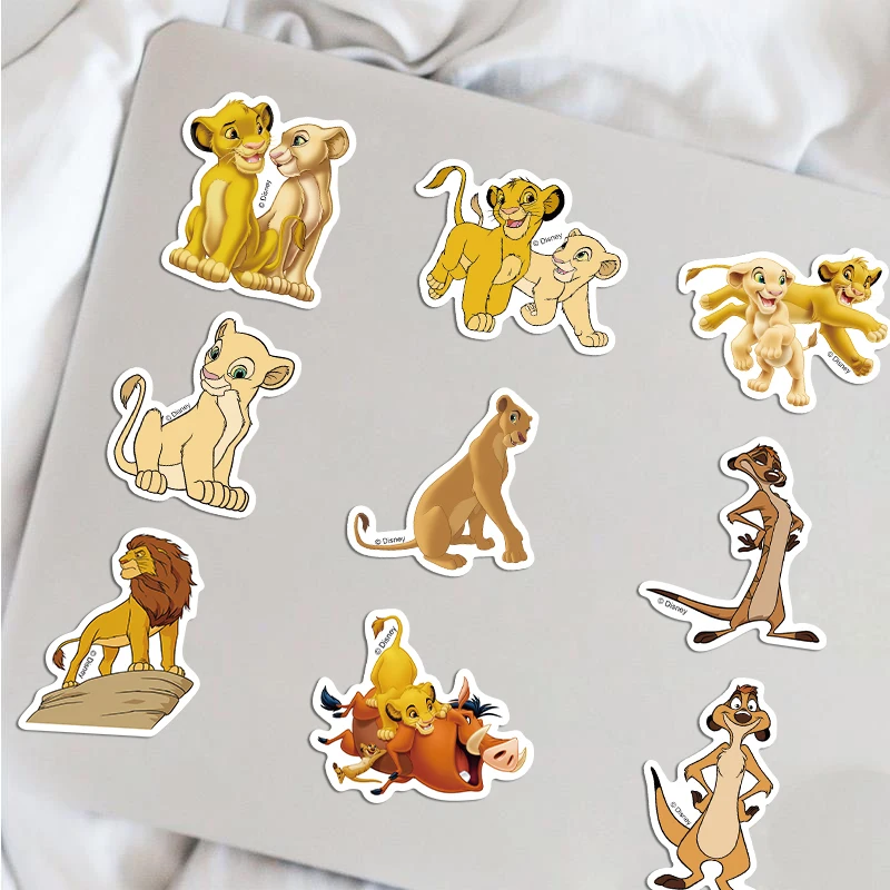 50 Uds. Pegatinas del Rey León Simba para álbum de recortes, diario, portátil, equipaje, monopatín, calcomanía de Graffiti, juguetes clásicos divertidos