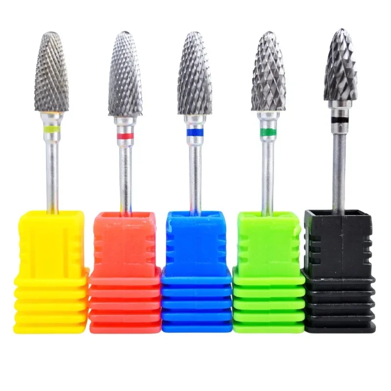 5 peças ø2.35x6mm brocas de carboneto de tungstênio 3/32 Polegada haste rebarba de corte para ferramenta rotativa uso para polimento dental brocas de unhas