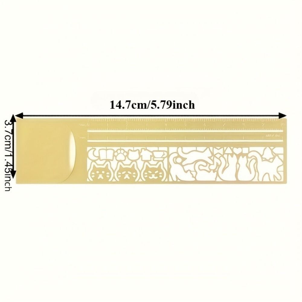Cat Pattern Double-Sided Bookmark Diary Planning Book Note Multifunctional Cat Template Ruler Gifts Stationery Tool