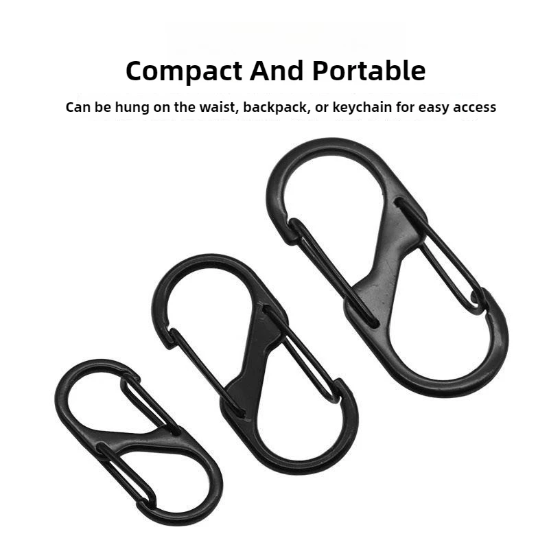 1 ~ 10PC Slock Buckles, โลหะ Double Headed พวงกุญแจ, หัวเข็มขัดแปดเหลี่ยม, คลิปฤดูใบไม้ผลิ, อุปกรณ์ตั้งแคมป์และเดินป่า