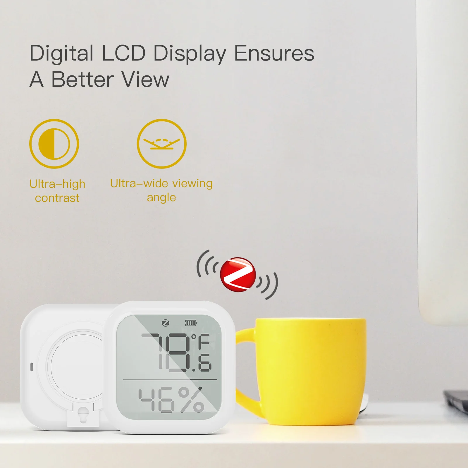 MOES Tuya ZigBee Sensor de temperatura e umidade para casa inteligente com tela LED funciona com Google Assistant e Tuya Zigbee Hub