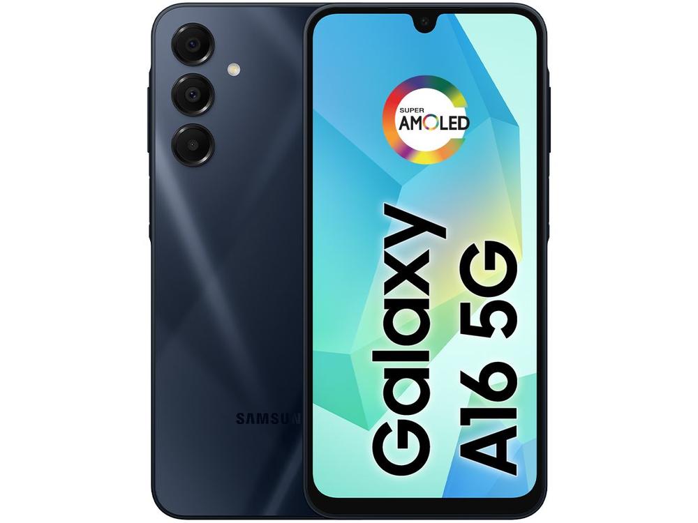 Smartphone Samsung Galaxy A16 256GB Azul Escuro 5G 8GB RAM 6,7" FHD+ Câm Tripla + Selfie 13MP