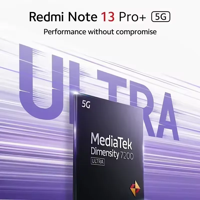 Xiaomi Redmi Note 13 Pro Plus 5G Global Version 256GB/512GB MediaTek Dimensity 7200-Ultra 6.67'' 3D-Curved 1.5K 120Hz Display ,1