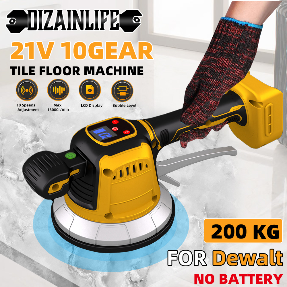 Máquina de nivelación de vibración de azulejos, herramienta vibradora de azulejos con pantalla Digital de 10 velocidades ajustables con diseño de bloqueo para batería Dewalt