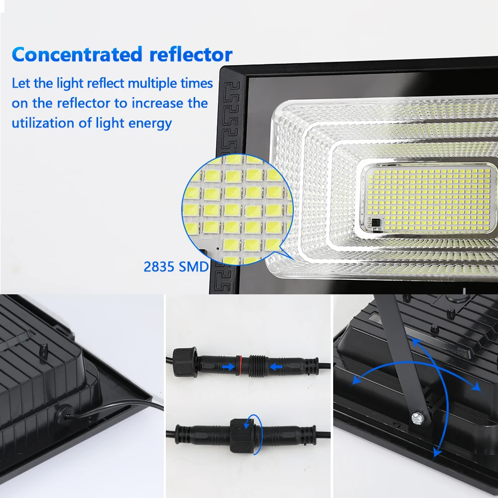 Luce solare a LED per proiettore da giardino esterno Luminoso impermeabile Scale Parete Luce solare Luce dimmerabile/Tempo/Telecomando