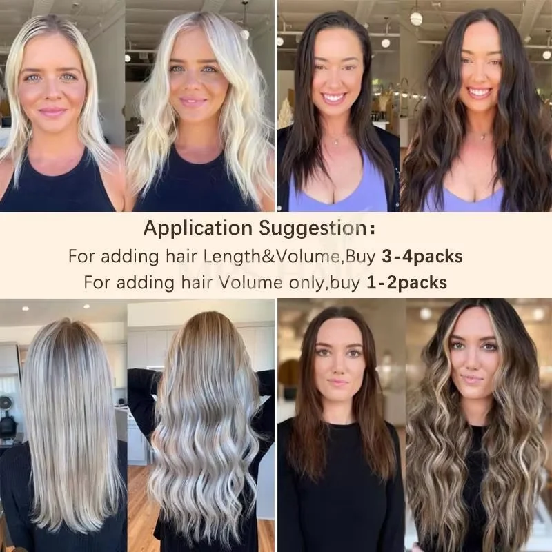 Onzichtbaar gat Platte Pu-tape Echt haar Twin Tabs 25 cm Lange tape PU-inslag Echt menselijk haar Geen lijm Microlink-toepassing 40-50 g