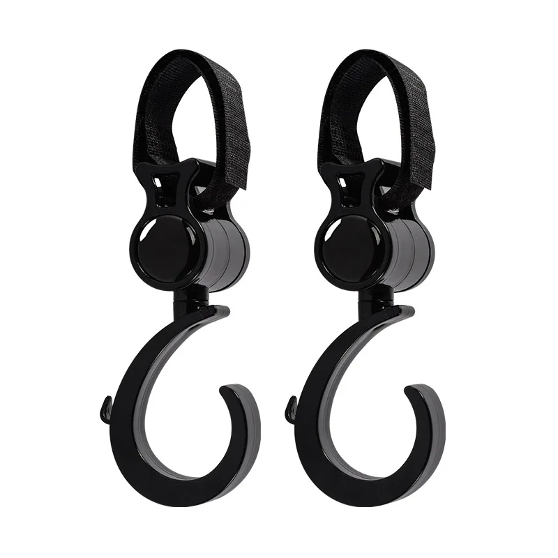 Accesorios para cochecito de bebé, gancho multiusos giratorio de 360 grados, ganchos colgantes, soporte para bolsa, accesorios para bebé, 2 uds.