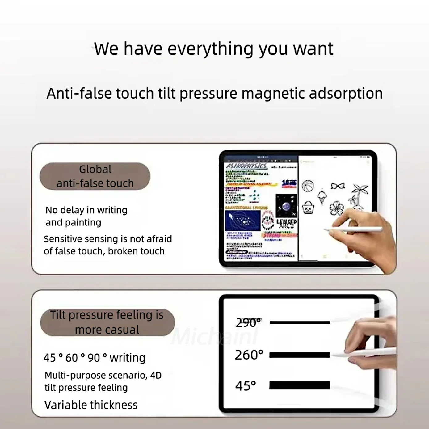 for xiaomi Pad 6 5 Stylus Pen For Samsung Pad without Palm Rejection Tilt,for Honor Vivo Pad for All Android Tablet Phone Pen