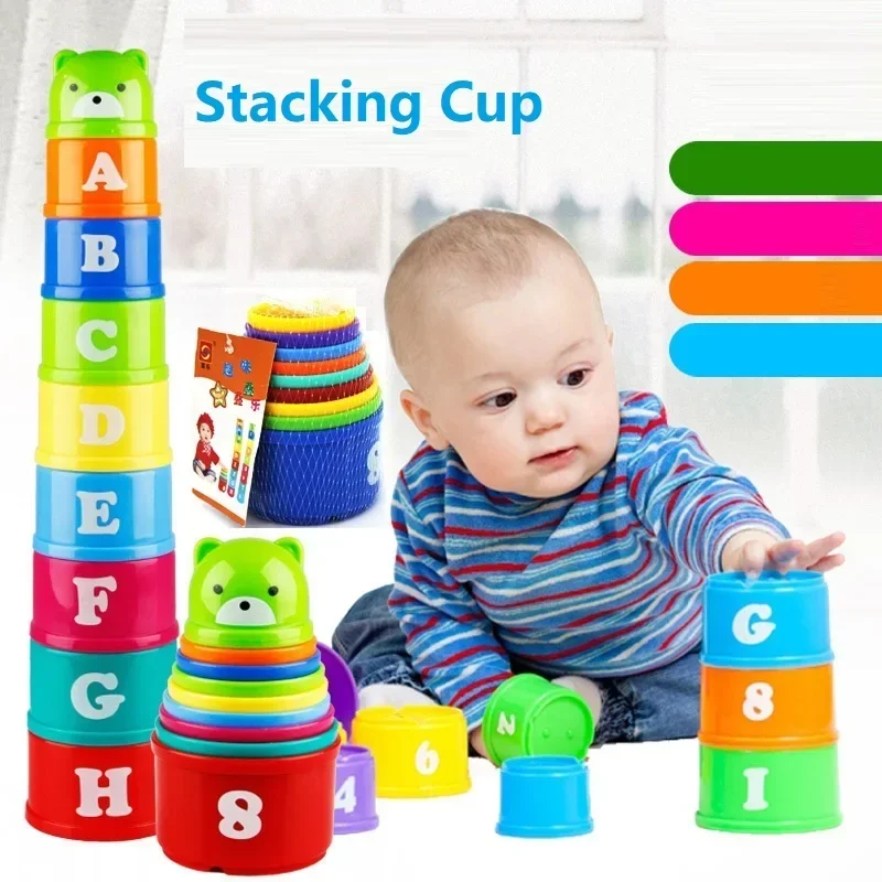 Gioco impilabile Tazza Gioco da tavolo per bambini Concorso di velocità manuale Tazza pieghevole con numeri Lettere Forme Giocattolo puzzle per l'educazione precoce