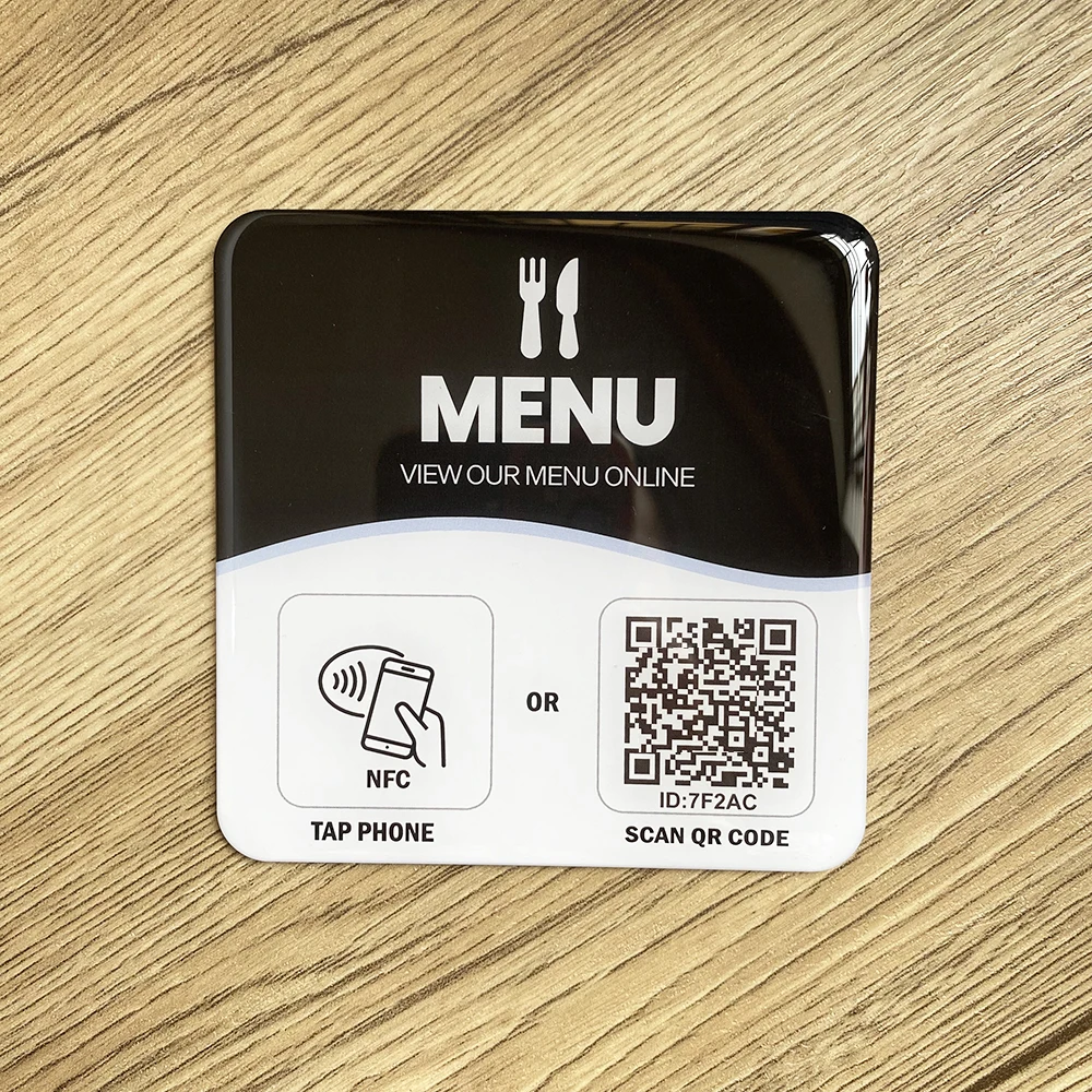 10cm QR Code and NFC Tap  Plate Google Review Plaque Instagram Facebook Tripadvisor Trustpilot Review