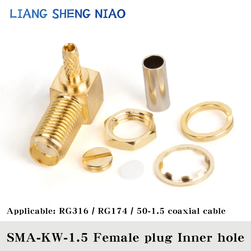 10ชิ้นแจ็คตัวเมียแบบ SMA ตัวผู้/ขั้วต่อ RF สายเคเบิ้ลสำหรับ RG174 LMR100 RG316อะแดปเตอร์ชุบทอง