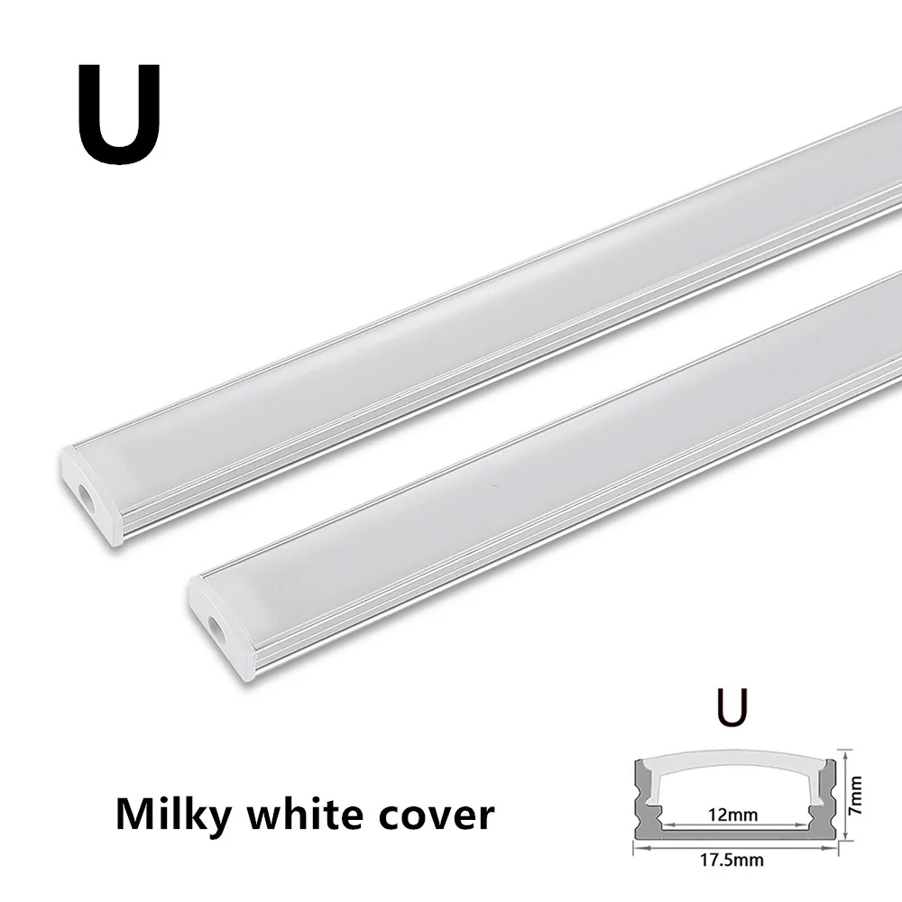 2-35 ชิ้น/ล็อต LED โปรไฟล์อลูมิเนียม 0.5m U/V-รูปร่างสําหรับ 5050 2835 LED Strip Bar โคมไฟช่องผู้ถือตู้โคมไฟห้องครัวตู้เสื้อผ้า