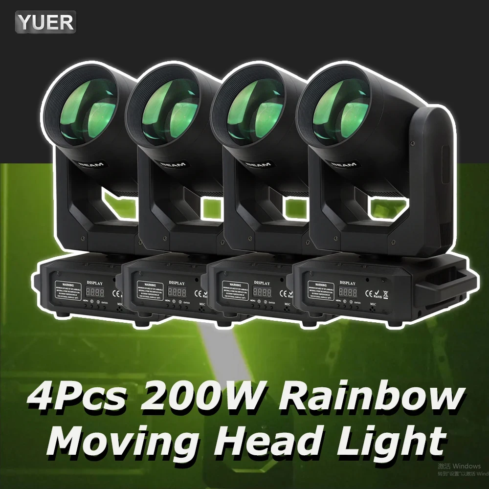 4 Teile/los LED Moving Head Licht 200W Strahl + Spot + 18 Rotierenden Prismen + Regenbogen Wirkung Dj dmx Bühne Licht Wirkung Licht Disco Dj Bar