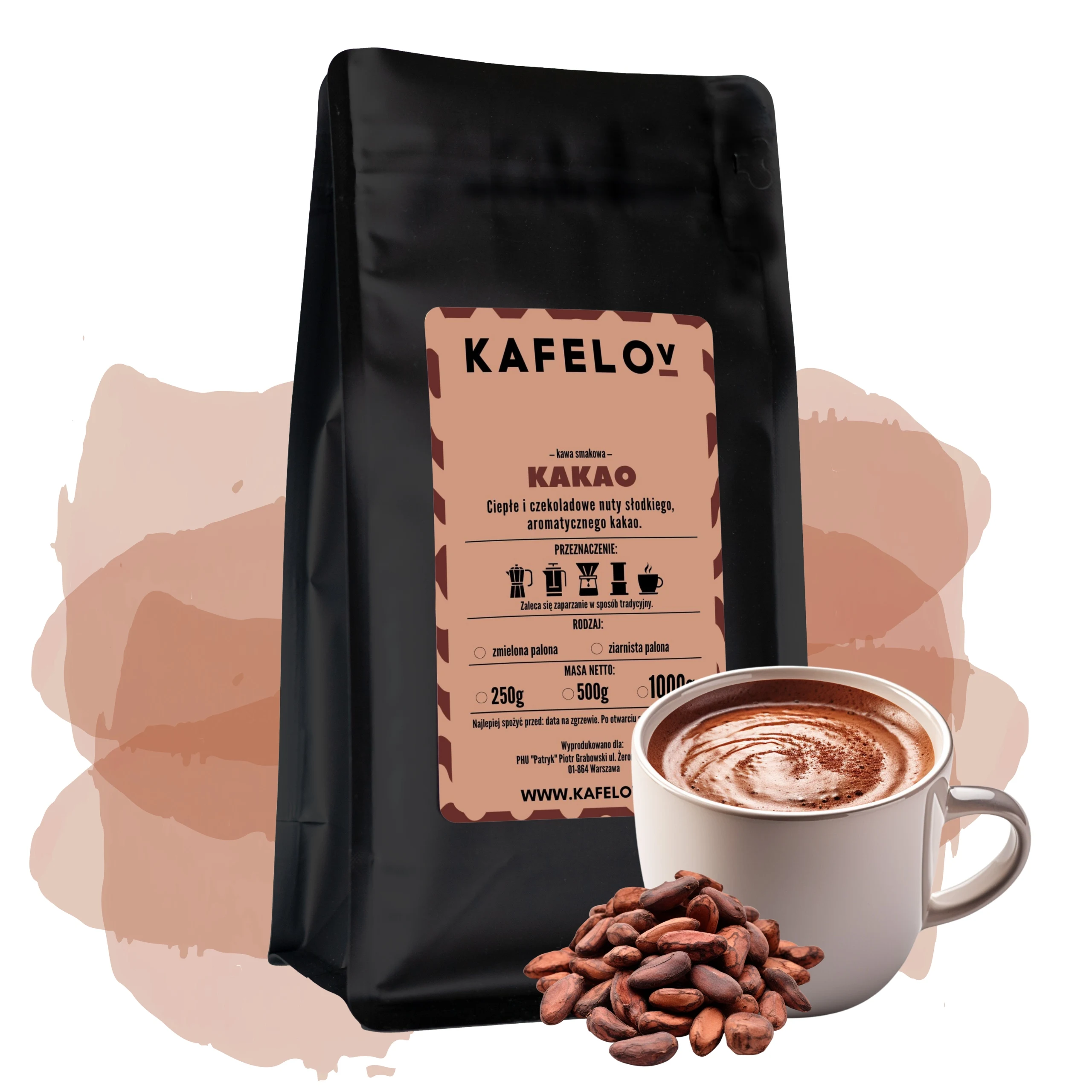 Kawa smakowa mielona KAKAO 500g arabica