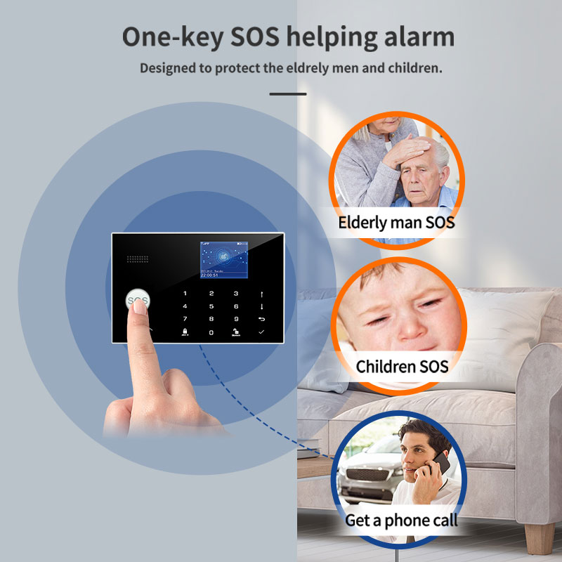 Wifi GSM Hệ Thống Báo Động Tuya Báo Động Không Dây Tần Số 433MHz & Có Dây Báo Thiết Bị Báo Động Chống Trộm Thẻ RFID TFT LCD Cảm Ứng Bàn Phím 11 Ngôn Ngữ