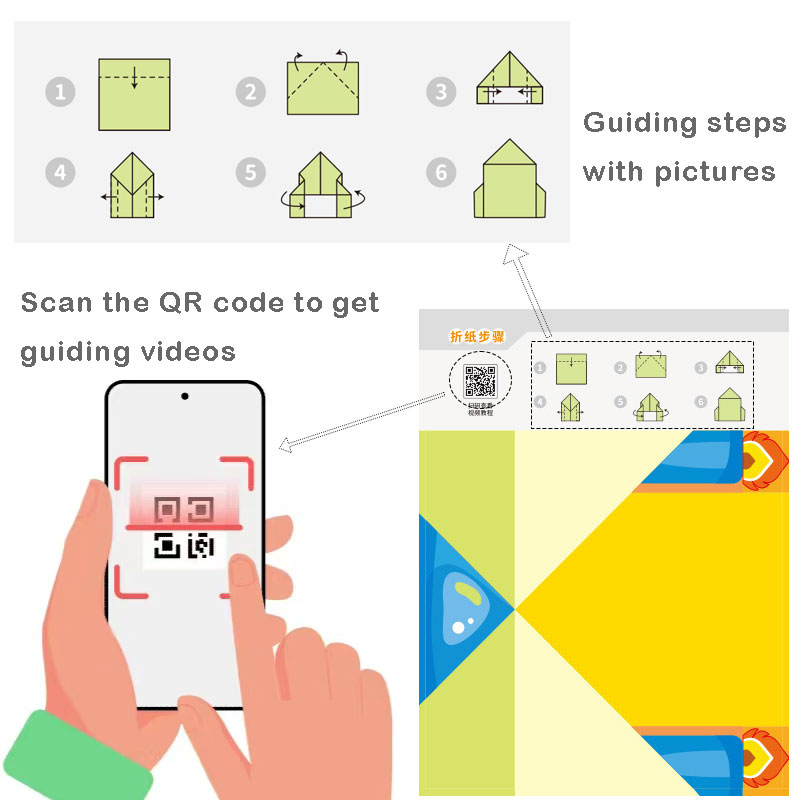 Origami-Set für Kinder, 60 Projekte, doppelseitiges Origami-Buch, 4 Stufen, Übungspapiere, instructionsfähiges Origami-Papier, Geschenk für über 4 Mädchen