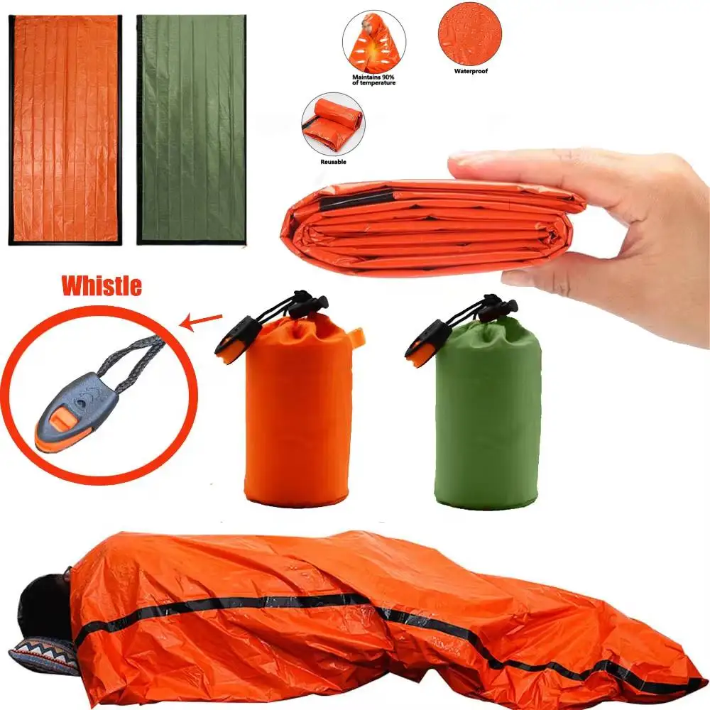 Saco de dormir de emergencia, bolsa de almacenamiento de compresión para acampar al aire libre, bolsa de almacenamiento impermeable multiusos, almacenamiento ultraligero portátil